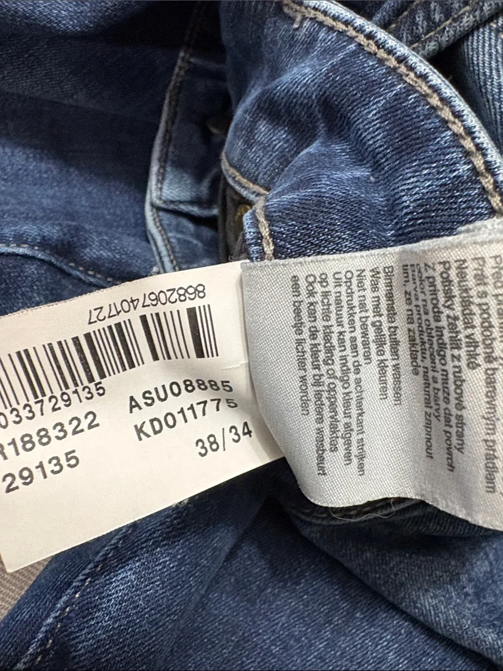 Mavi Jeans Matt Relaxed Straight Leg Men's Size 38 x 34 Long Tall Stretch Dark